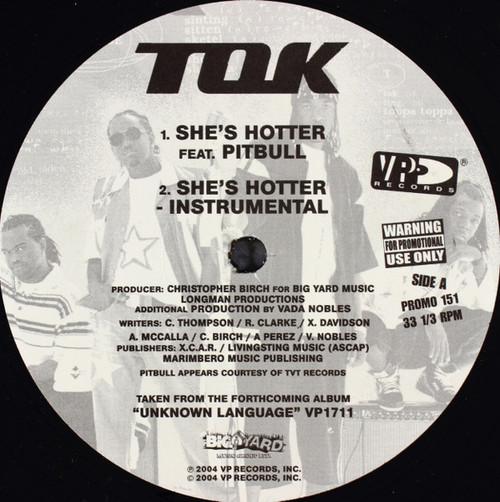 TOK* - She's Hotter / She's Hot (12", Promo)