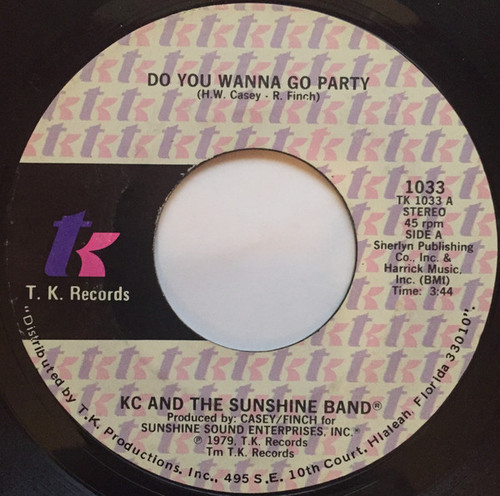 KC & The Sunshine Band - Do You Wanna Go Party / Come To My Island (7", Single)