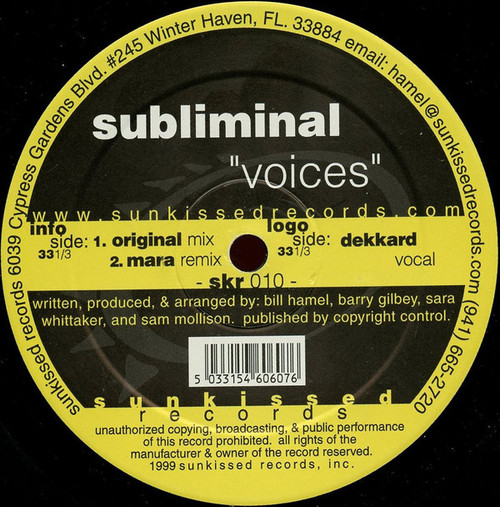 Subliminal (4) - Voices (12")