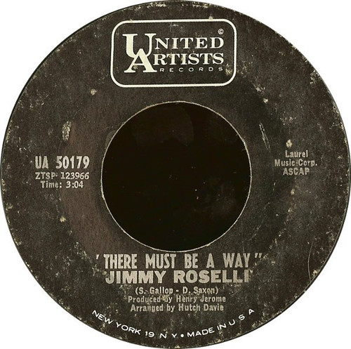 Jimmy Roselli - There Must Be A Way / I'm Yours To Command - United Artists Records - UA 50179 - 7", Single 1205810807