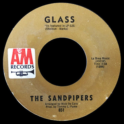 The Sandpipers - Glass / It's Over (7", Single)