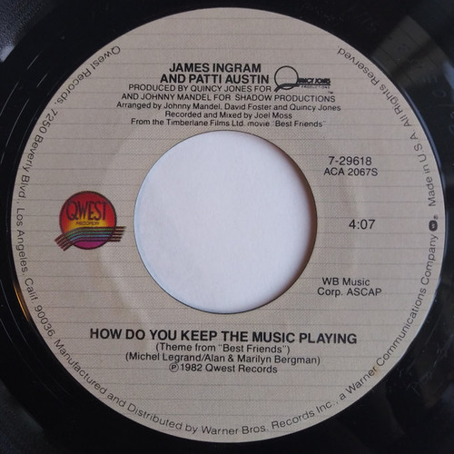 James Ingram And Patti Austin - How Do You Keep The Music Playing - Qwest Records - 7-29618 - 7", Styrene, All 1205819160