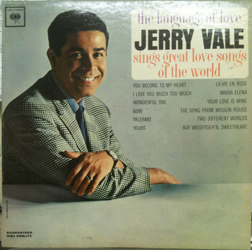 Jerry Vale - The Language Of Love - Jerry Vale Sings Great Love Songs Of The World (LP, Album, Mono)