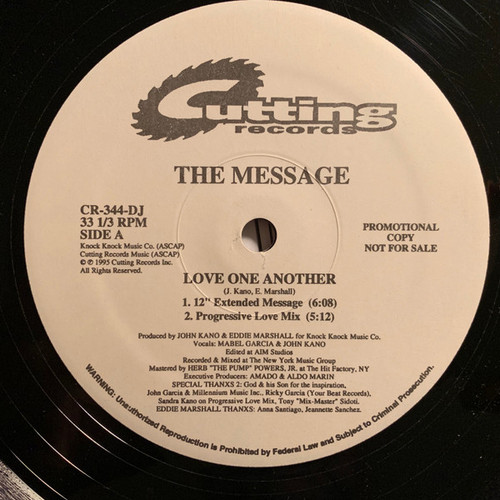 The Message - Love One Another - Cutting Records - CR-344-DJ - 12", Promo 1208297975