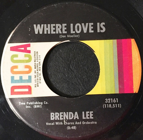 Brenda Lee - Where Love Is - Decca - 32161 - 7", Single, Pin 1208811503