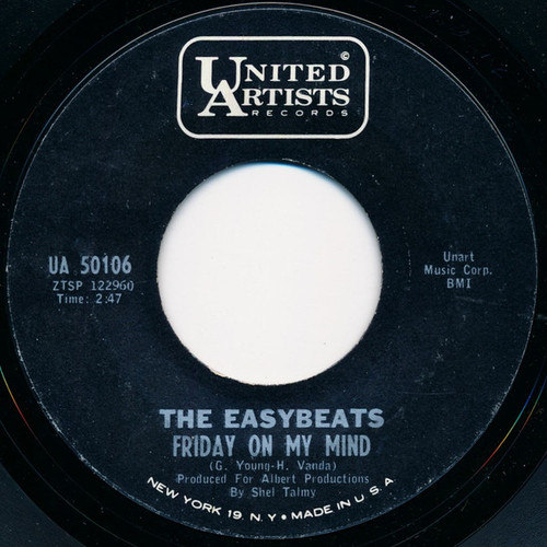 The Easybeats - Friday On My Mind (7", Single, Styrene, Ter)