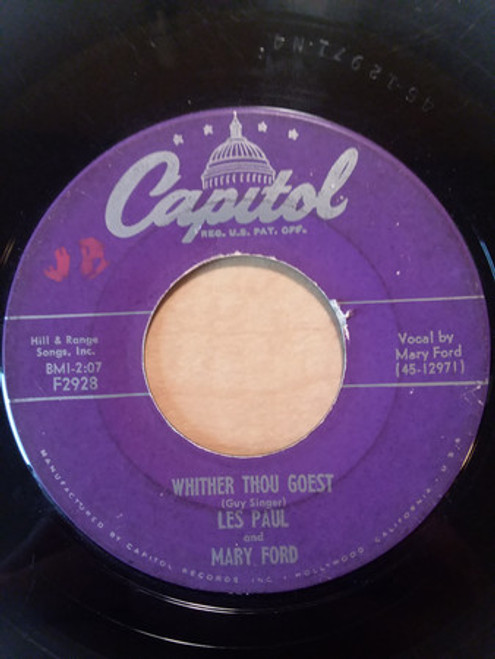 Les Paul & Mary Ford - Whither Thou Goest / Mandolino - Capitol Records - F2928 - 7" 1210132605