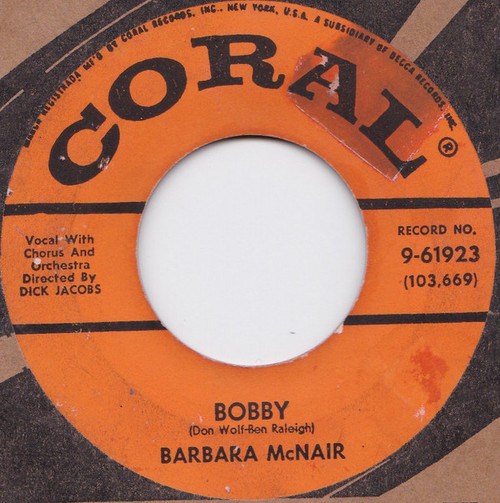 Barbara McNair - Bobby - Coral - 9-61923 - 7", Single 1210311146