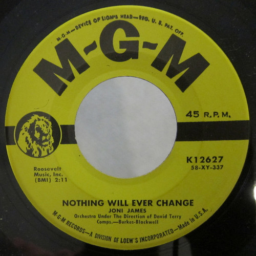 Joni James - Nothing Will Ever Change / Does It Show - MGM Records - K12627 - 7", Single 1210617092