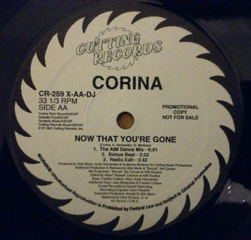 Corina - Now That You're Gone - Cutting Records - CR-259-DJ - 12", Promo 1211725120