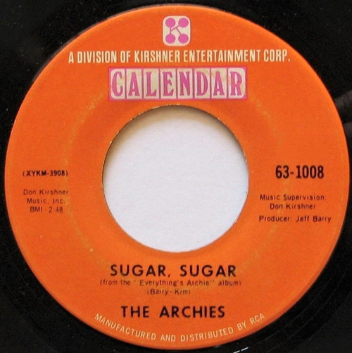 The Archies - Sugar, Sugar / Melody Hill - Calendar - 63-1008 - 7", Single, Hol 1212902543