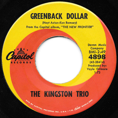 Kingston Trio - Greenback Dollar - Capitol Records - 4898 - 7", Single 1214727790