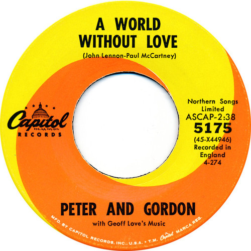 Peter & Gordon - A World Without Love / If I Were You - Capitol Records - 5175 - 7", Single 1214735483