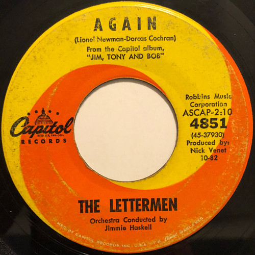 The Lettermen - Again / A Tree In The Meadow (7", Single)