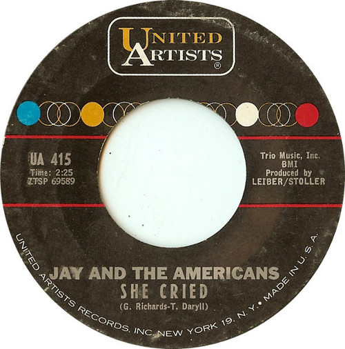 Jay & The Americans - She Cried  - United Artists Records - UA 415 - 7" 1216909548