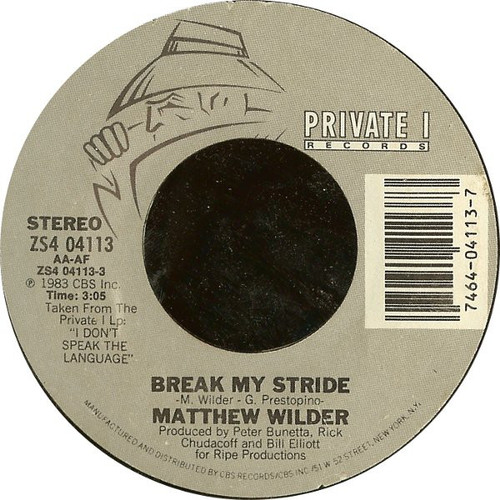 Matthew Wilder - Break My Stride (7", Styrene, Pit)