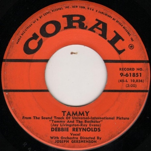 Debbie Reynolds - Tammy / French Heels - Coral - 9-61851 - 7", Single, Ric 1221397137