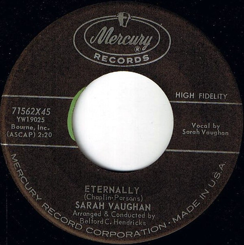 Sarah Vaughan - Eternally / You're My Baby (7", Single)