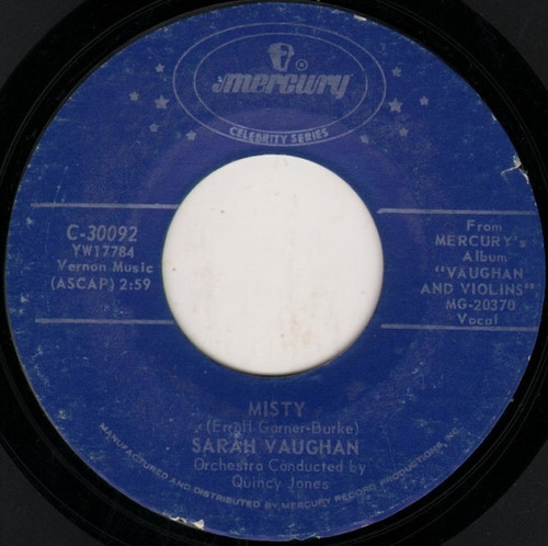 Sarah Vaughan - Misty / Broken Hearted Melody - Mercury - C-30092 - 7", RE 1222506081