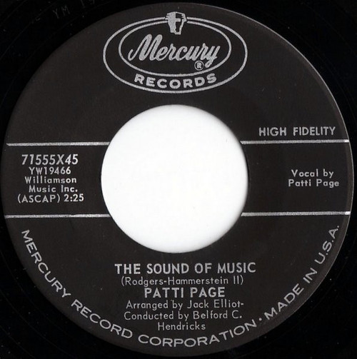 Patti Page - The Sound Of Music / Little Donkey (7", Single)