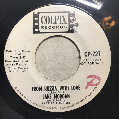 Jane Morgan - From Russia With Love / Song With Moulin Rouge - Colpix Records - CP-727 - 7", Promo 1224062535