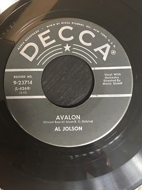 Al Jolson - Avalon / Anniversary Song - Decca - 9-23714 - 7" 1225516470