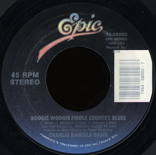 The Charlie Daniels Band - Boogie Woogie Fiddle Country Blues - Epic - 34-08002 - 7", Car 1227304446