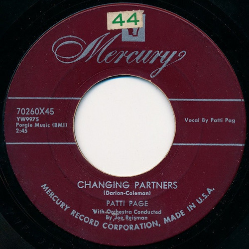 Patti Page - Changing Partners / Where Did My Snowman Go - Mercury - 70260X45 - 7" 1230845880