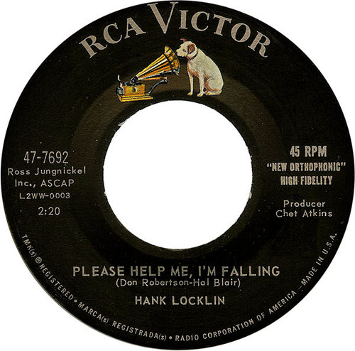 Hank Locklin - Please Help Me, I'm Falling - RCA Victor - 47-7692 - 7", Single 1234661592