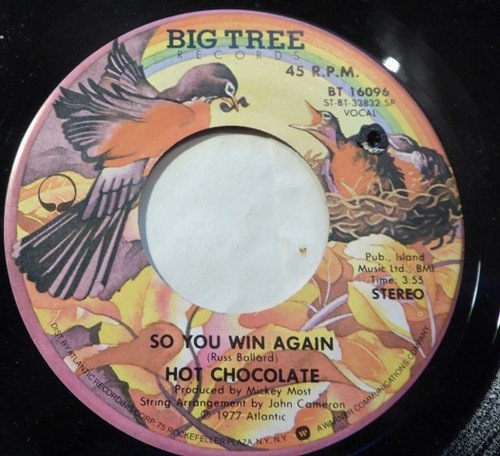 Hot Chocolate - So You Win Again - Big Tree Records - BT 16096 - 7", Single 1235046324
