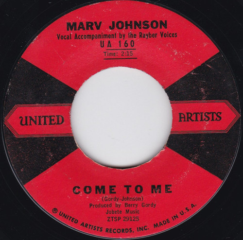 Marv Johnson - Come To Me / Whisper - United Artists Records - UA 160 - 7", Single 1235129205