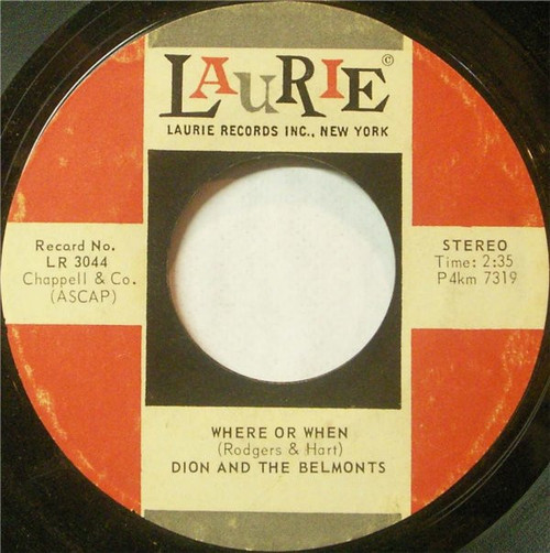 Dion & The Belmonts - Where Or When / That's My Desire (7", RE)