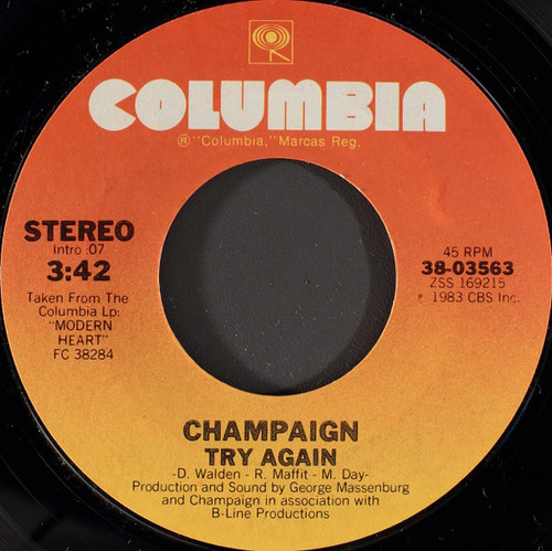 Champaign - Try Again - Columbia - 38-03563 - 7" 1235378481