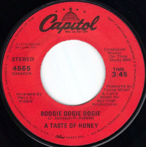 A Taste Of Honey - Boogie Oogie Oogie - Capitol Records - 4565 - 7", Win 1237012797