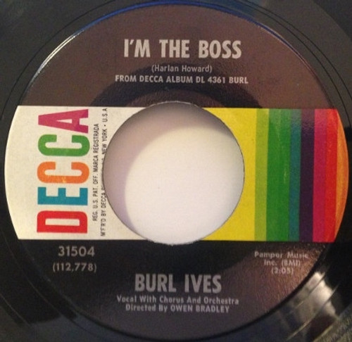 Burl Ives - I'm The Boss / The Moon Is High (7", Single)