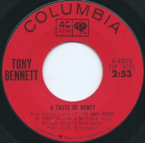 Tony Bennett - A Taste Of Honey / It's A Sin To Tell A Lie (7", Single)