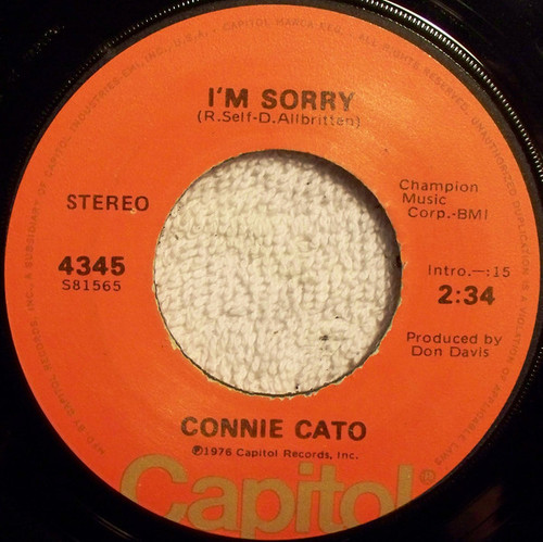 Connie Cato - I'm Sorry - Capitol Records - 4345 - 7" 1244100609