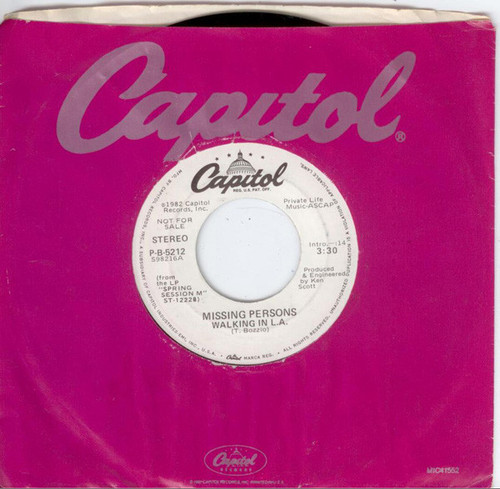 Missing Persons - Walking In L.A. (7", Single, Promo)