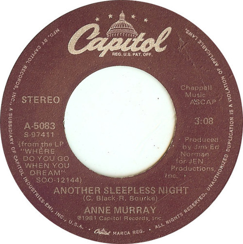 Anne Murray - Another Sleepless Night - Capitol Records - A-5083 - 7", Single, Win 1244128596