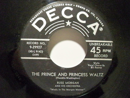 Russ Morgan And His Orchestra - The Prince And Princess Waltz / Lover's Rhapsody - Decca - 9-29927 - 7", Single 1247002902