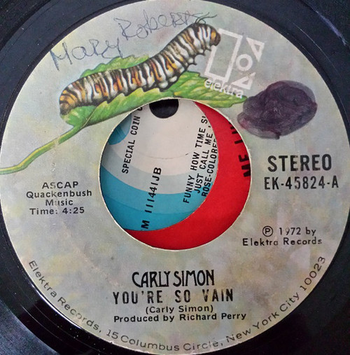Carly Simon - You're So Vain (7", Single, Styrene, Ter)