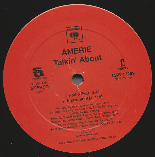 Amerie - Talkin' About - Columbia - CAS 17269 - 12", Promo 1342066051