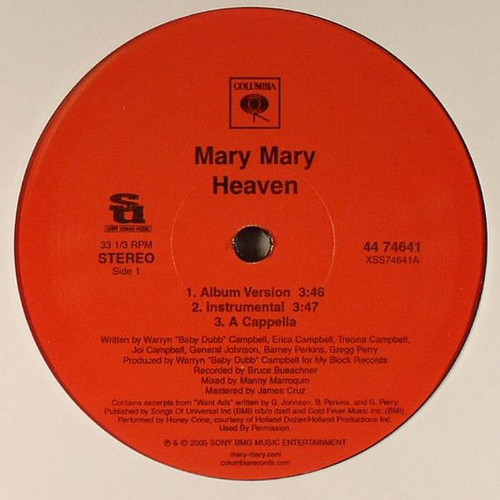 Mary Mary - Heaven (12")