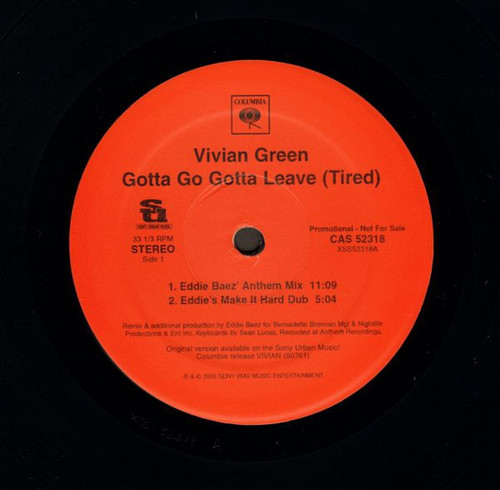 Vivian Green - Gotta Go Gotta Leave (Tired) - Columbia - CAS 52318 - 12", Promo 1342067113