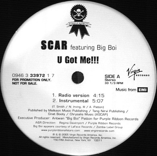 Scar (2) - U Got Me!!! - Virgin - 0946 3 33972 1 7 - 12", Promo 1342071145
