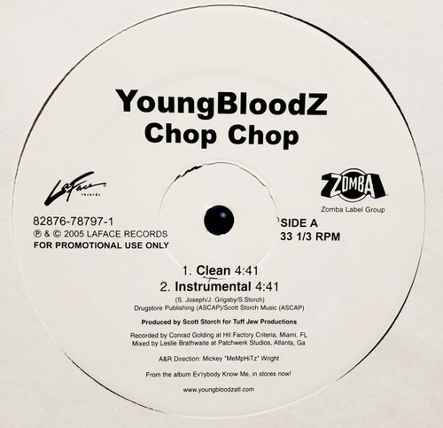YoungBloodZ - Chop Chop - Laface Records - 82876-78797-1 - 12", Promo 1351097815