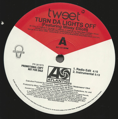 Tweet Featuring Missy Elliott - Turn Da Lights Off (12", Single, Promo)