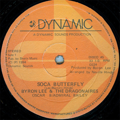 Byron Lee And The Dragonaires - Soca Butterfly - Dynamic Sounds - D224 - 12" 1355389903