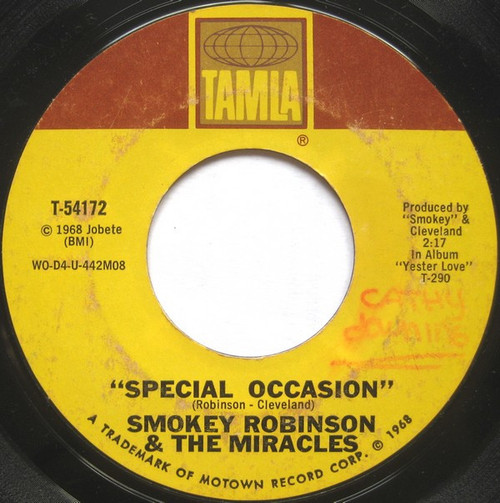 Smokey Robinson & The Miracles* - Special Occasion (7", Single)