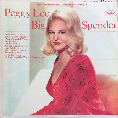 Peggy Lee - Big Spender - Capitol Records, Capitol Records - ST 2475, ST-2475 - LP, Album 1398709696